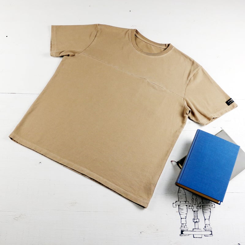 HOFI-019 インド超長綿 シームポケットTシャツ：アルミ媒染コーヒー 