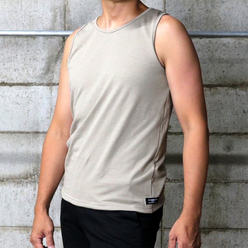 HOFI-036 インド超長綿 強撚タンクトップ：サンドベージュ | 東大阪