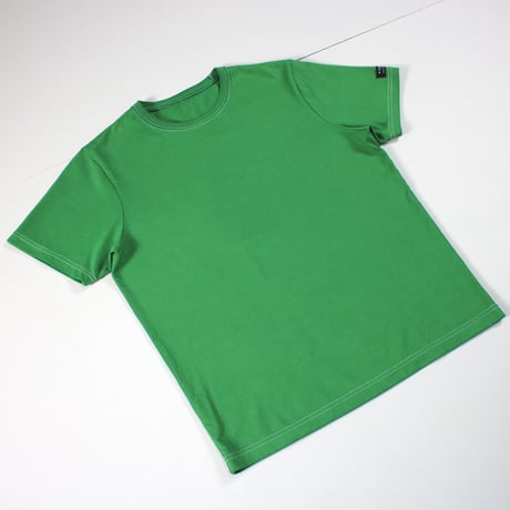 HOFI-021 オーガニック超長綿 タック襟Ｔシャツ：グリーン