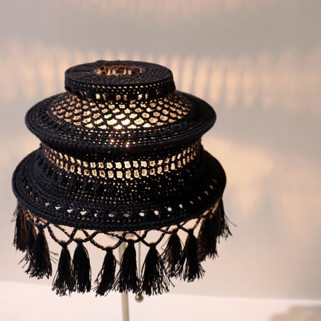 【Double virtue】hand-knit lamp shade：ネイビー