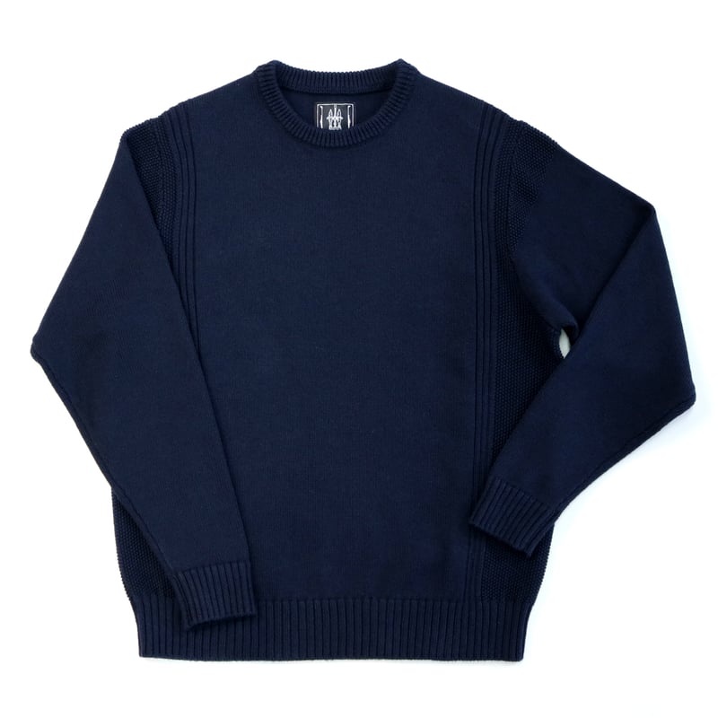 HOFI-038 コットンウールセーター：ネイビー | 東大阪繊維研究所 works