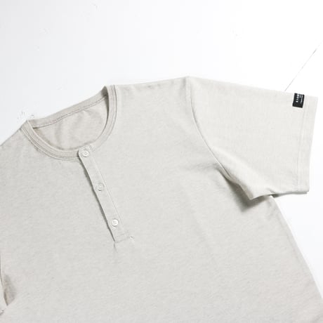 HOFI-031 ペルー超長綿 ヘンリーネックＴシャツ：ベージュ