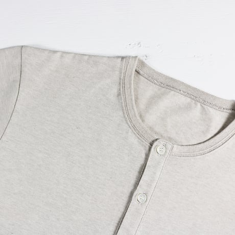 HOFI-031 ペルー超長綿 ヘンリーネックＴシャツ：ベージュ