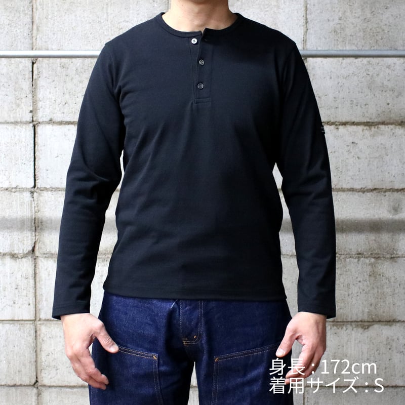 HOFI-051 スーピマ超長綿強撚ヘンリーネック長袖Tシャツ：カーキ