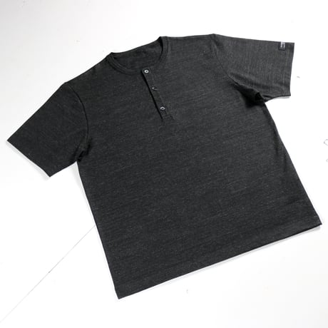 HOFI-031 ペルー超長綿 ヘンリーネックＴシャツ：チャコール