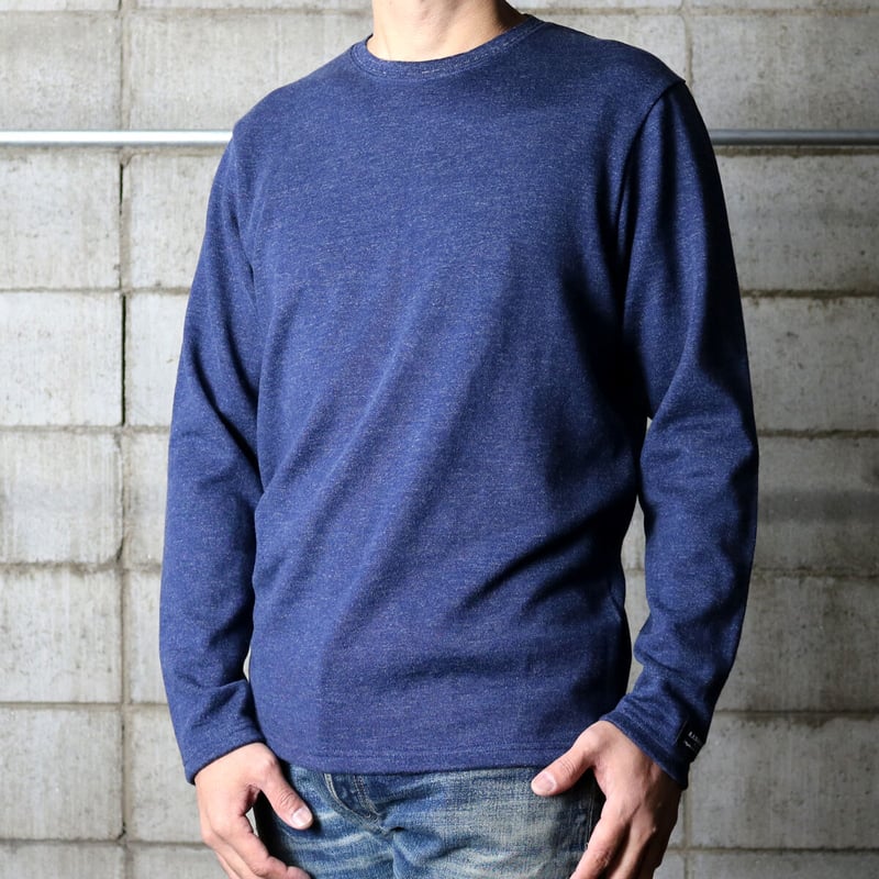 HOFI-016 リネンウールモンスターオンス 長袖Tシャツ：ブルー | 東