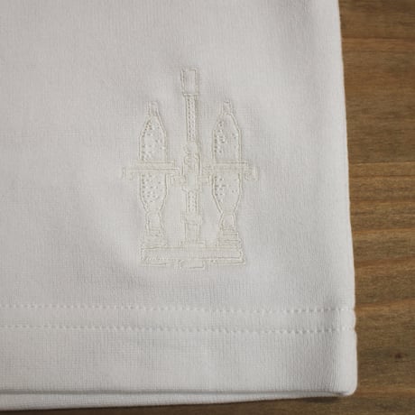 HOFI-027-emb [SHIRO-T] reboot vintage code.01（撚糸機 ホワイト刺繍）