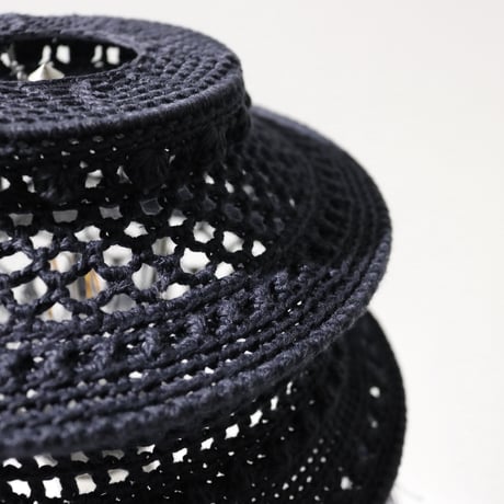 【Double virtue】hand-knit lamp shade：ネイビー