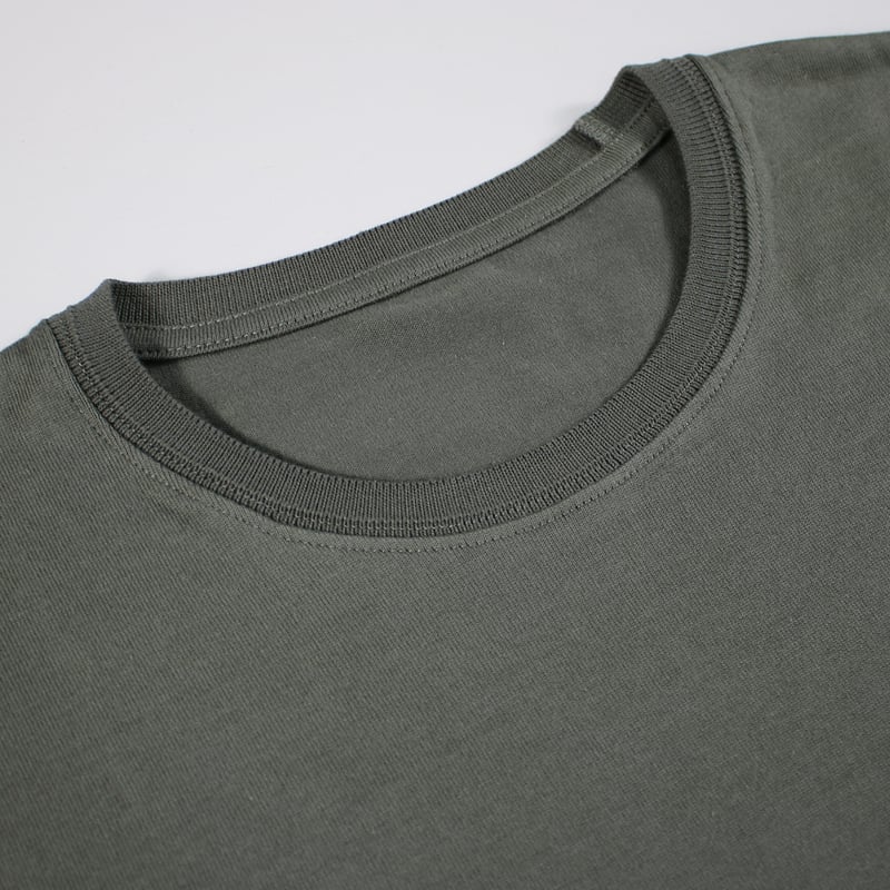 HOFI-021R オーガニック超長綿 タック襟Tシャツ：モスグリーン | 東