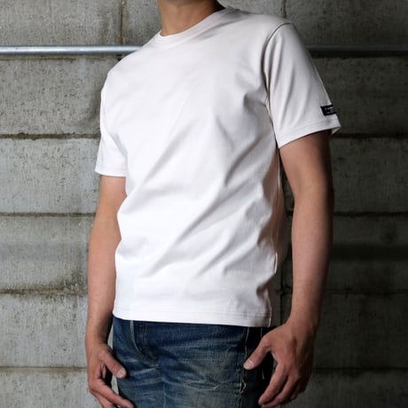 HOFI-021 オーガニック超長綿 タック襟Ｔシャツ：アッシュ