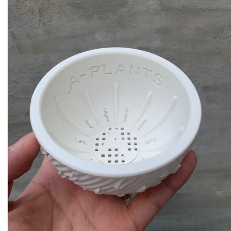 【鉢】 Fat Warks  3Dプリンター鉢 A-Plants別注 Thunder bowl S size ブラック　ホワイト