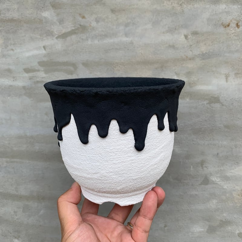 植物鉢] left botanical 白黒垂れ Lサイズ 植物鉢 | A-PLANTS