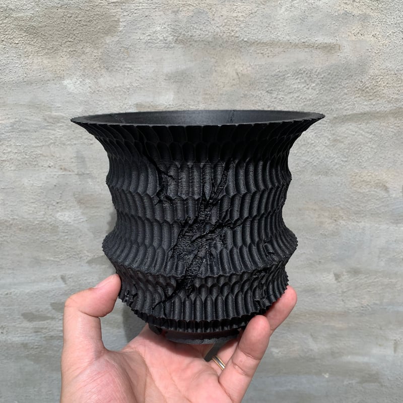 骸骨デザインの3Dプリント植木鉢 3Dプリンター鉢 植木鉢 作家鉢 アガベ ドクロ 髑髏 塊根植物 525