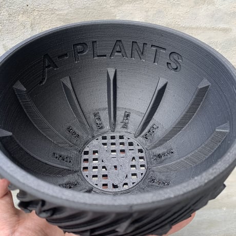 【鉢】 Fat Warks  3Dプリンター鉢 A-Plants別注 Thunder bowl L size ブラック　ホワイト