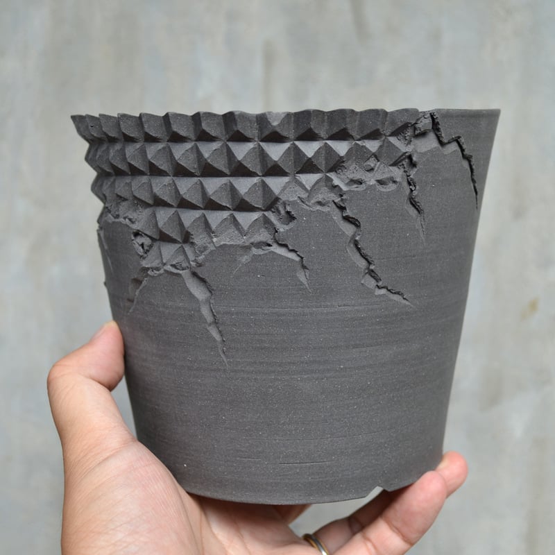 美原良 鉢 pep鉢 植物鉢】pep 0131 RYO MIHARA 陶器鉢 <3> | A-PLANTS|塊根植物販売