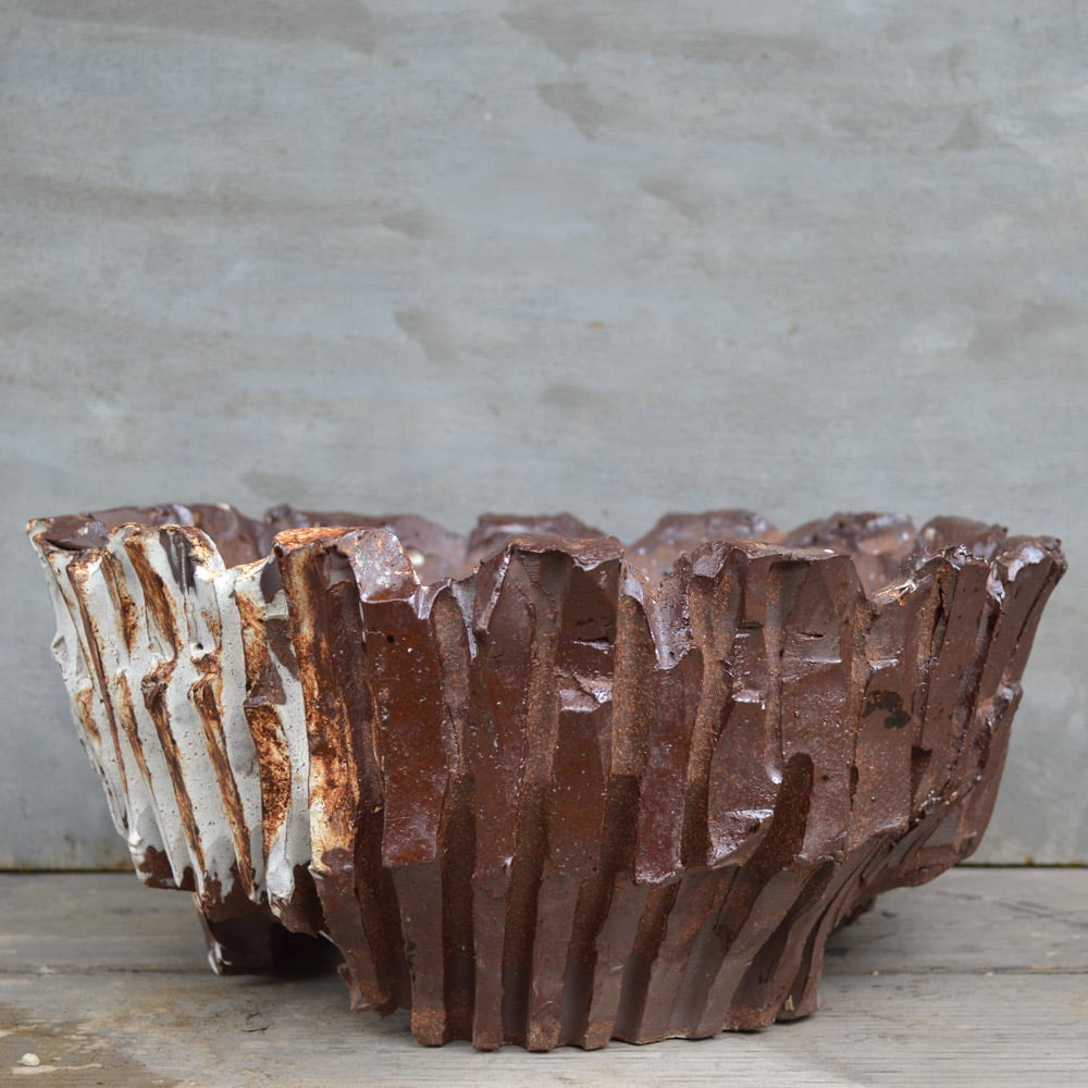 姫野翔太さん植木鉢 鉢】姫野 翔太 vamos 銀彩 陶作 陶器鉢 | A-PLANTS|塊根植物販売