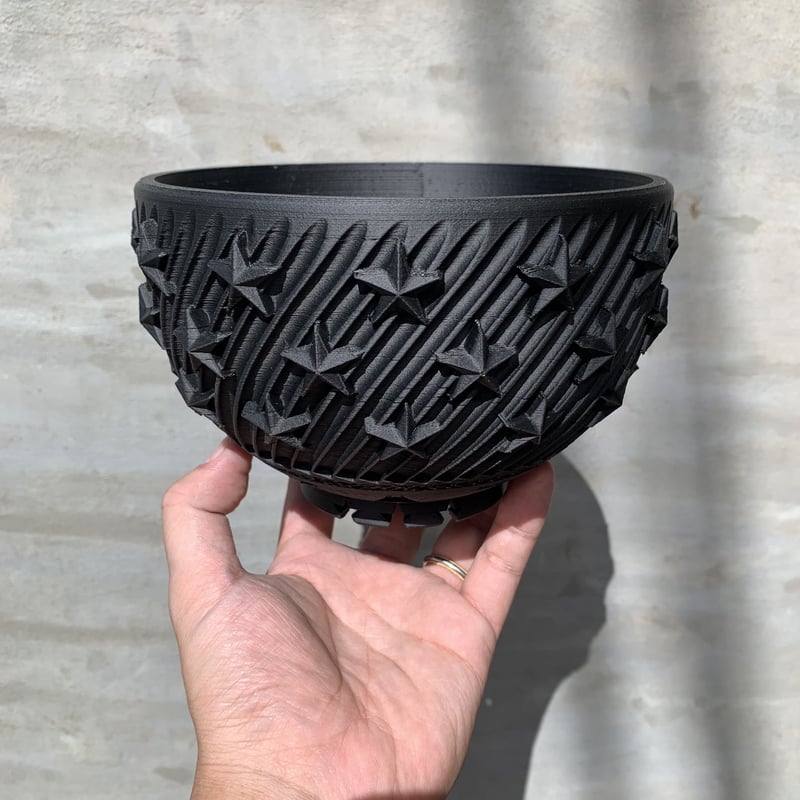 鉢】 Fat Works 3Dプリンター鉢 star bowl L size ブラック ホワ 鉢】 Fat Works 3Dプリンター鉢 star bowl L size ブラック ホワ