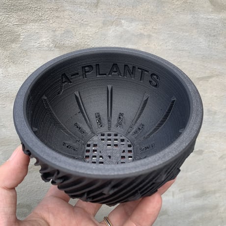 【鉢】 Fat Warks  3Dプリンター鉢 A-Plants別注 Thunder bowl M size ブラック ホワイト