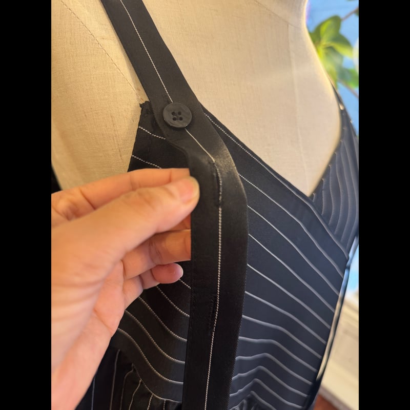 ストライプワイドパンツサスペンダー Black | mamaguitar