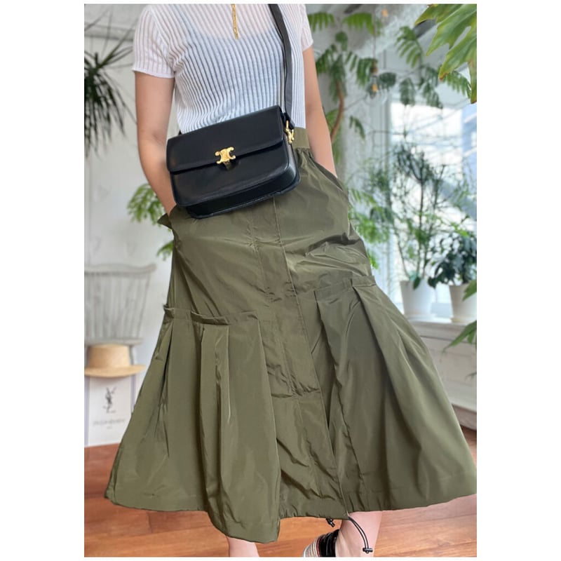 DONK ナイロンスカート シャカナイロンスカート♡バルーン ブラックandグリーン