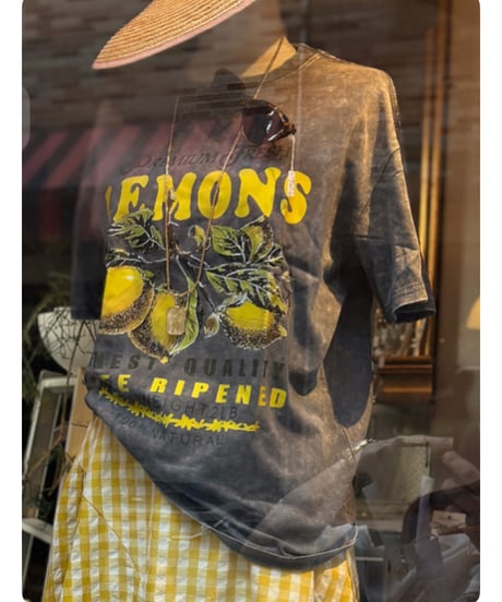 ビビットレモンプリントTシャツ