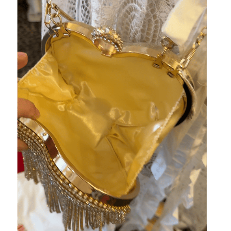 ラインストーンハートクラッチ、ショルダーバッグ | mamaguitar