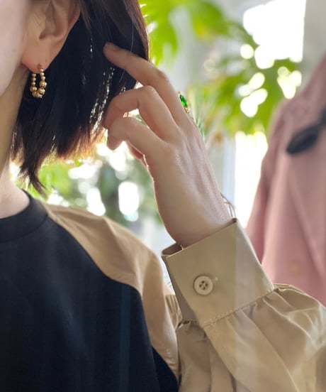 グラデーションボールフープピアス