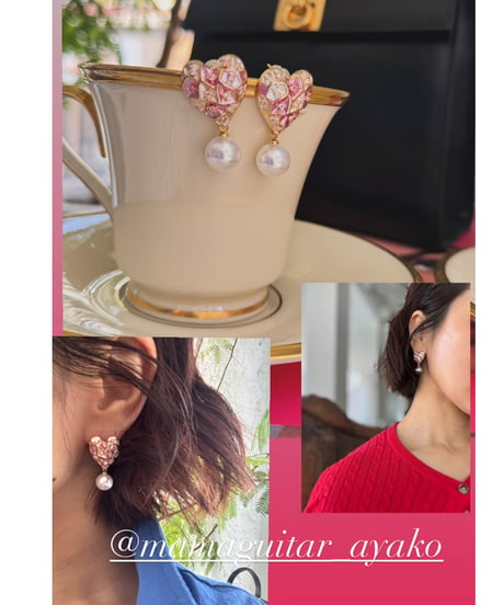 ピンクジルコニアハートピアス