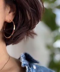 アクセントカットフープピアスシルバー＆ゴールド