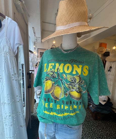 ビビットレモンプリントTシャツ