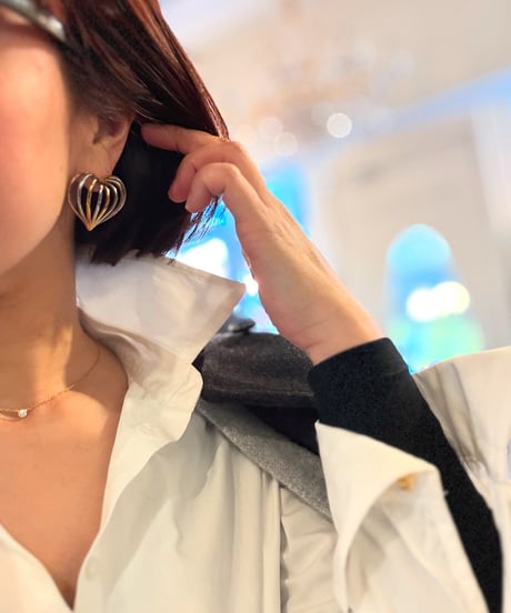 バイカラー立体ハートピアス❤︎