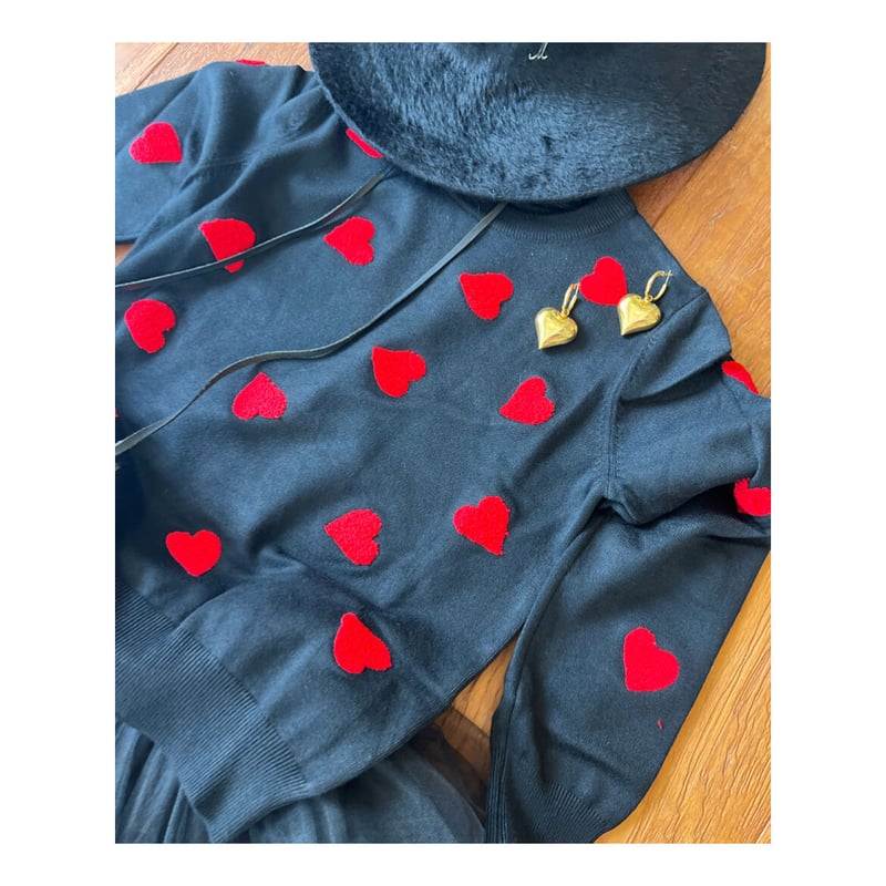 ❤️ ハート❤さま❤️ MA*RS】ハートチャーム付きスピンドルスカパン - グレー size-F