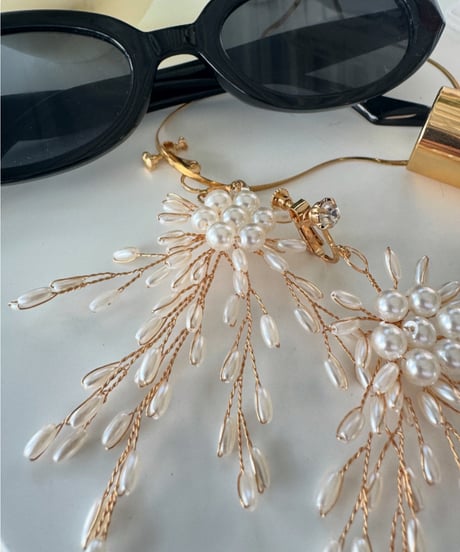 パールフラワーピアス＆イヤリング