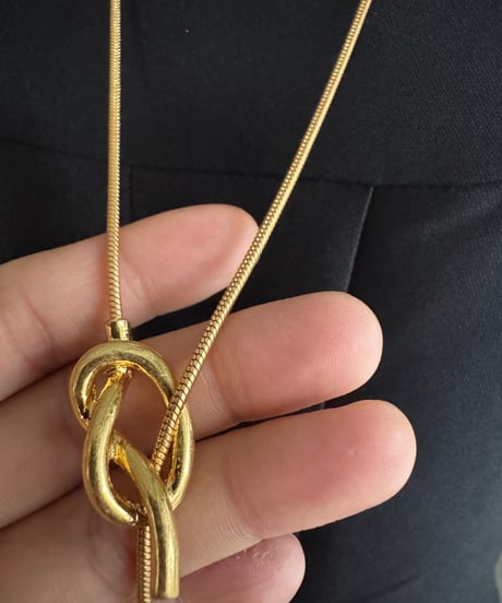 ロングチェーンネックレス　gold＆silver
