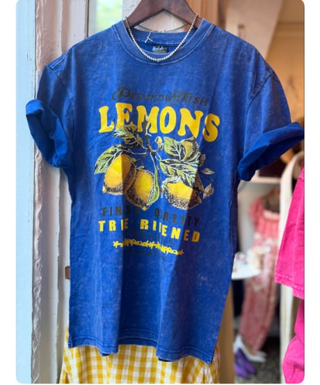 ビビットレモンプリントTシャツ