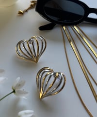 バイカラー立体ハートピアス❤︎