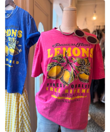 ビビットレモンプリントTシャツ