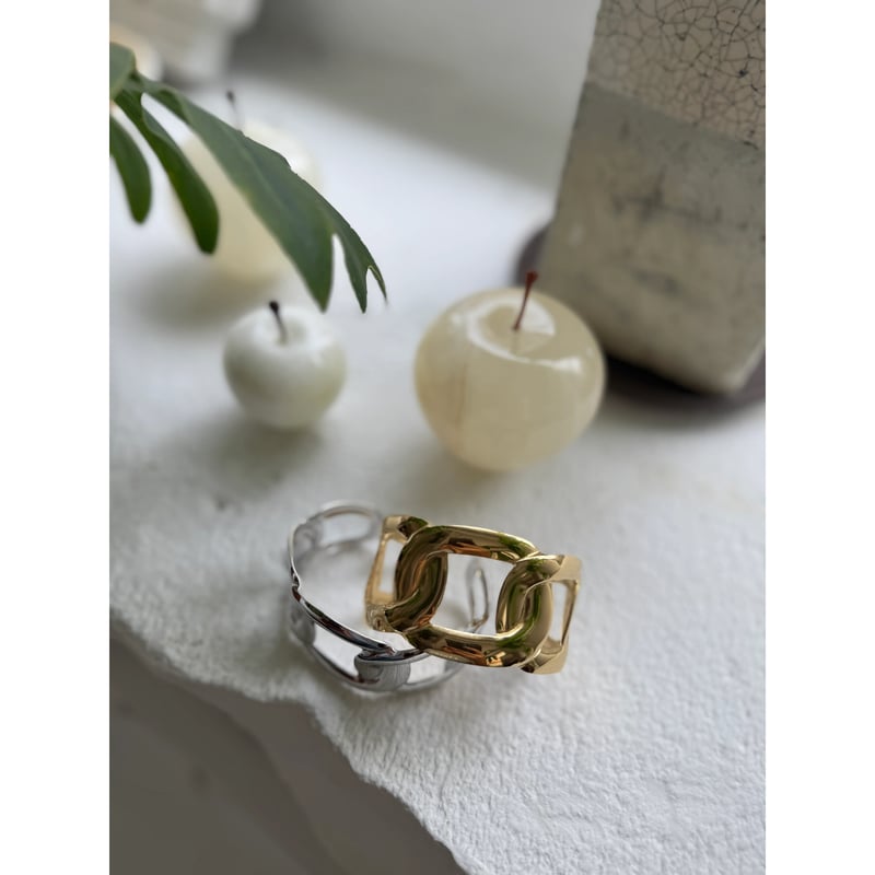 ビックチェーンモチーフバングル ゴールド＆シルバー | mamaguitar