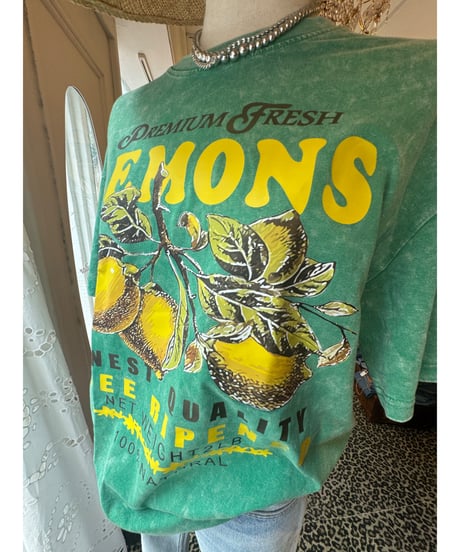 ビビットレモンプリントTシャツ