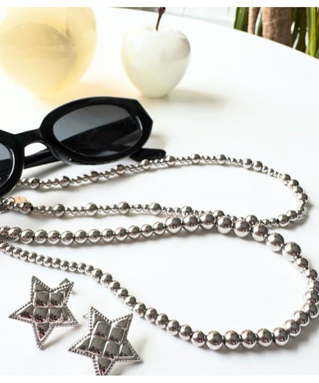 グラデーションボールネックレス　stainless steel