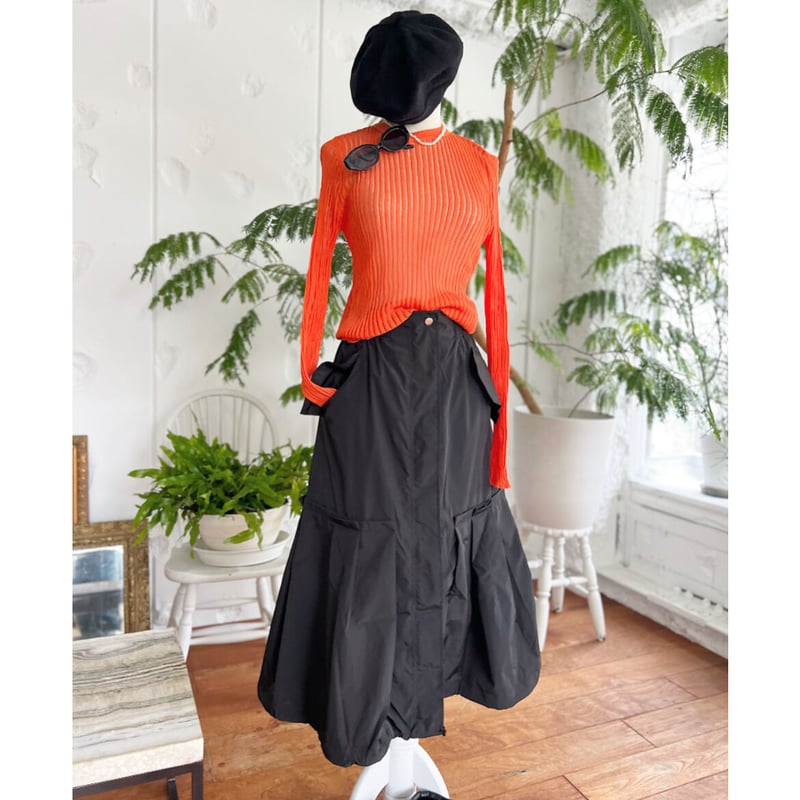 シャカナイロンスカート♡バルーン ブラックandグリーン