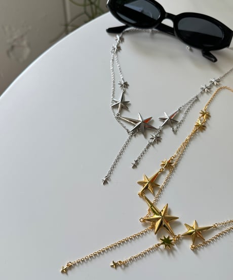 スター⭐︎ネックレス　ゴールド&シルバー