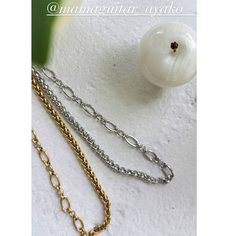 ※22時まで限定値下げ※emシルバーゴールドミックスチェーンネックレス ミックスチェーンネックレス gold ＆シルバー | mamaguitar