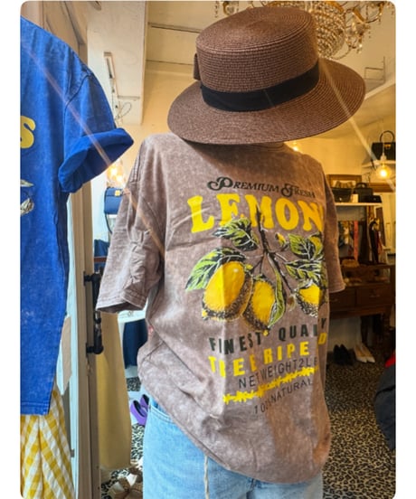 ビビットレモンプリントTシャツ