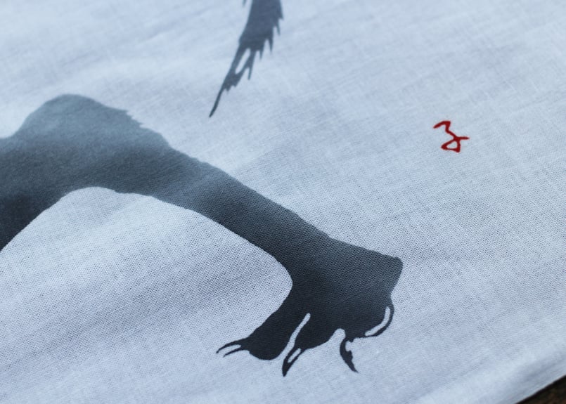 新江戸染謹製 干支てぬぐい「猫に鈴つけちゃった」 | SHINEDOZOME