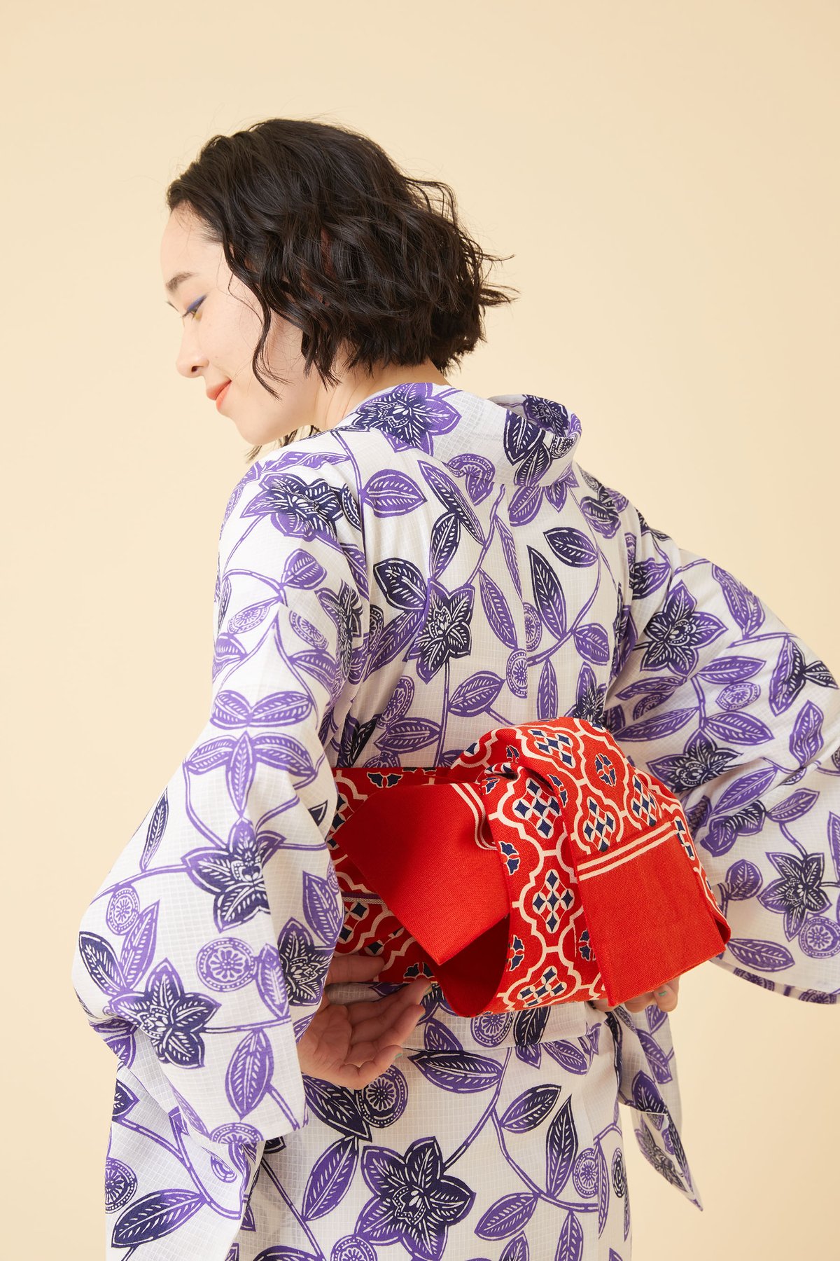 着物　反物 kifkif × 新江戸染 「桔梗唐草」反物 | SHINEDOZOME