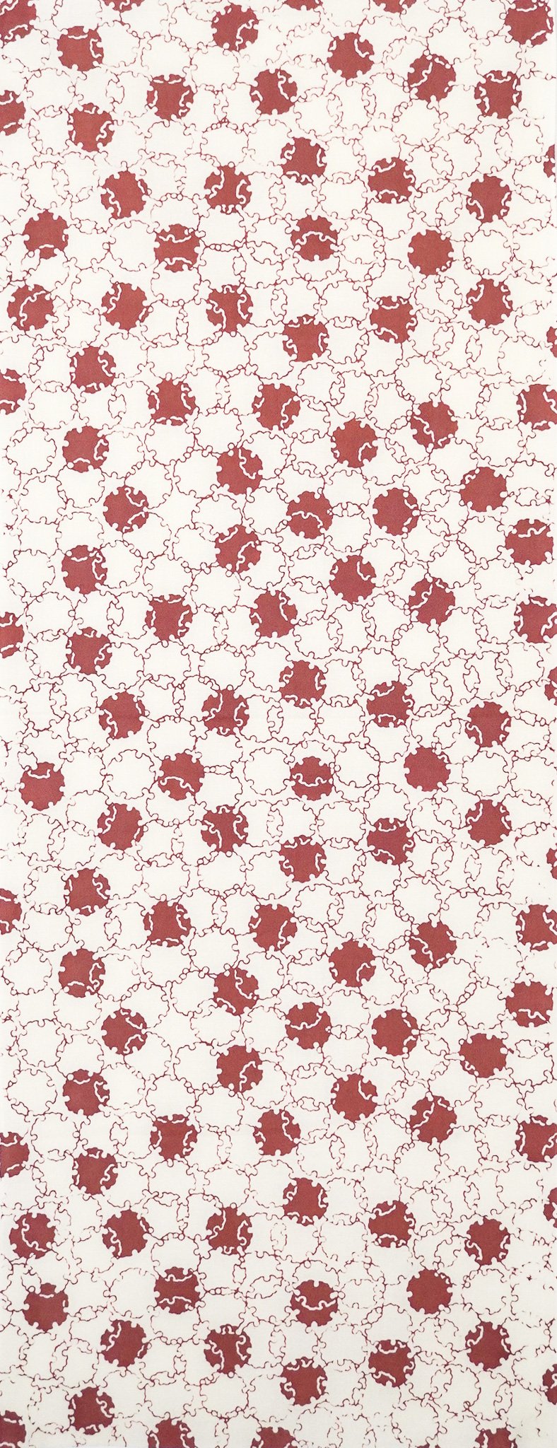 ☘️新品未使用*上質な長襦袢*雪輪花芝地紋*暈し染め*逸品*嬉しいロング丈♡ 復刻てぬぐい ＜雪輪ちらし＞洗朱 | SHINEDOZOME