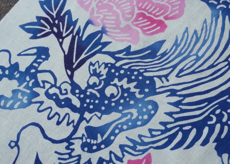 新江戸染謹製 干支てぬぐい＜牡丹龍＞ 彩り | SHINEDOZOME