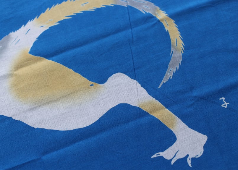 新江戸染謹製 干支てぬぐい「猫に鈴つけちゃった」 三毛猫 | SHINEDOZOME