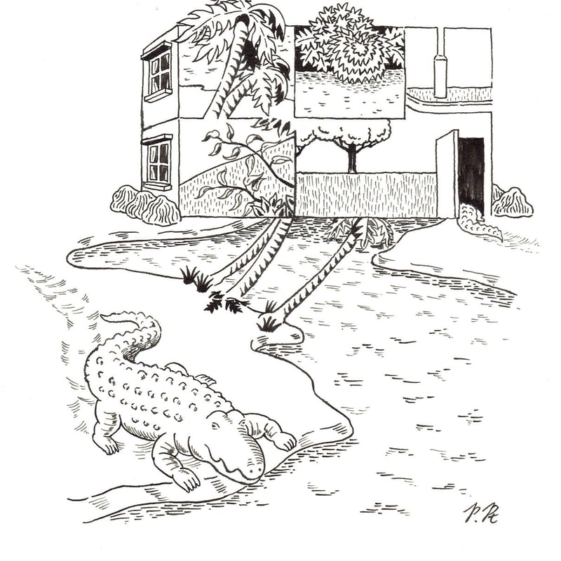 Aligator By The Water （原画1点もの・額装無し） | All OK W